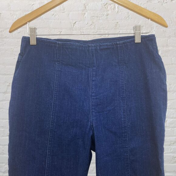 INC Crop Jeans 12 Pull On Wide Leg Stretch Denim Blue Cotton Comfy 💙 - Picture 4 of 13